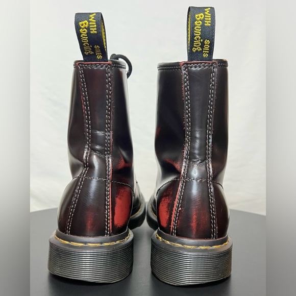 Dr Doc Martens 1460 Cherry Red Arcadia Leather Combat Boots STUNNING - Picture 11 of 16